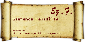 Szerencs Fabióla névjegykártya